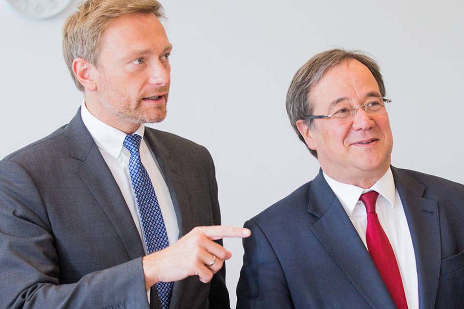 Christian Lindner (FDP, li.) und Armin Laschet (CDU, re.) führen die Verhandlungen für ihre Parteien.