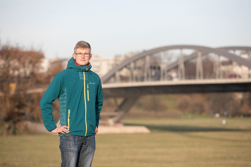Die Waldschlösschenbrücke biete sich einfach als Schwibbogen an, findet Initiator Georg Böhme (22).