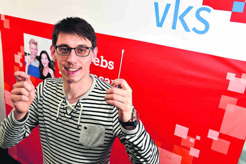 Ließ sich mit seinem Abstrich als Spender registrieren und spendete dann
Knochenmark: Lebensretter Oliver Richter (28) aus Dresden.