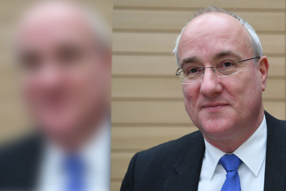 AfD-Landtagsabgeordneter Heiner Merz vor einer Plenarsitzung im Landtag.