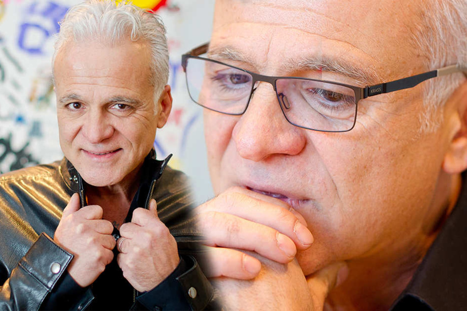 Nino de Angelo bei einem Fotoshooting (links) und Anfang 2017 (rechts)
