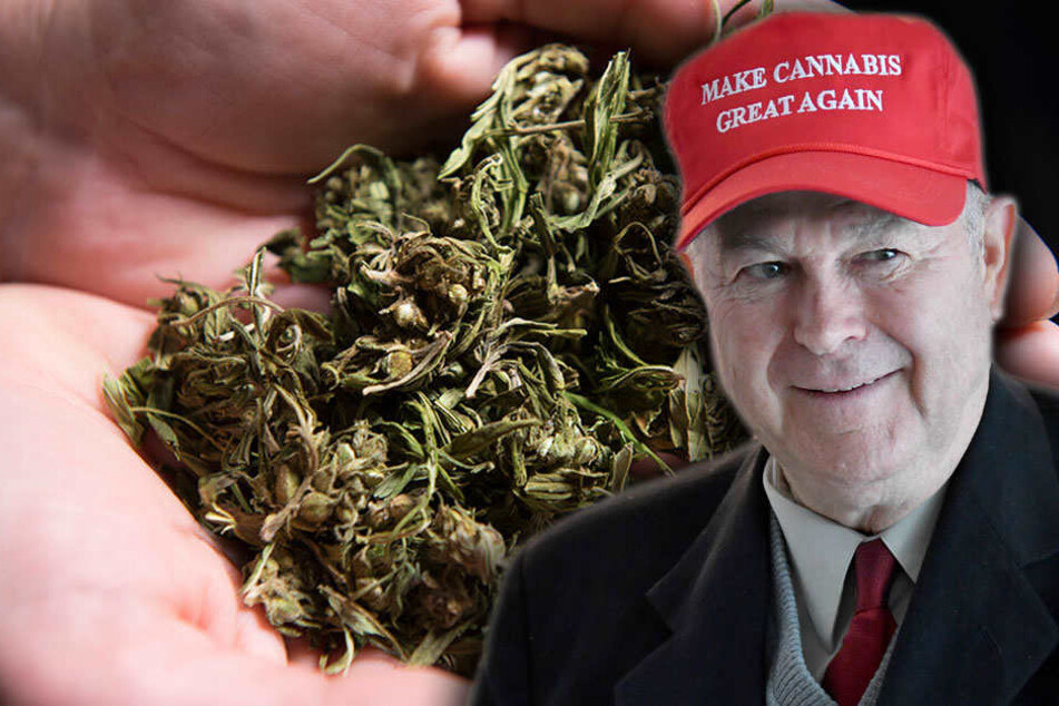 "Make Cannabis great again" steht auf der Mütze des republikanischen US-Kongressabgeordneten und Gründers des Cannabis-Caucus, Dana Rohrabacher, der die "Cannabis-Konferenz" in Berlin besuchte.