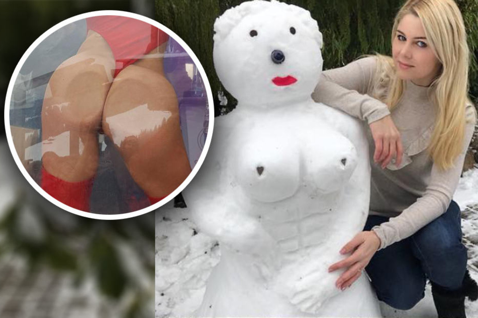 Po und Schneefrau gehören zu Erotikmodel Micaela Schäfer.
