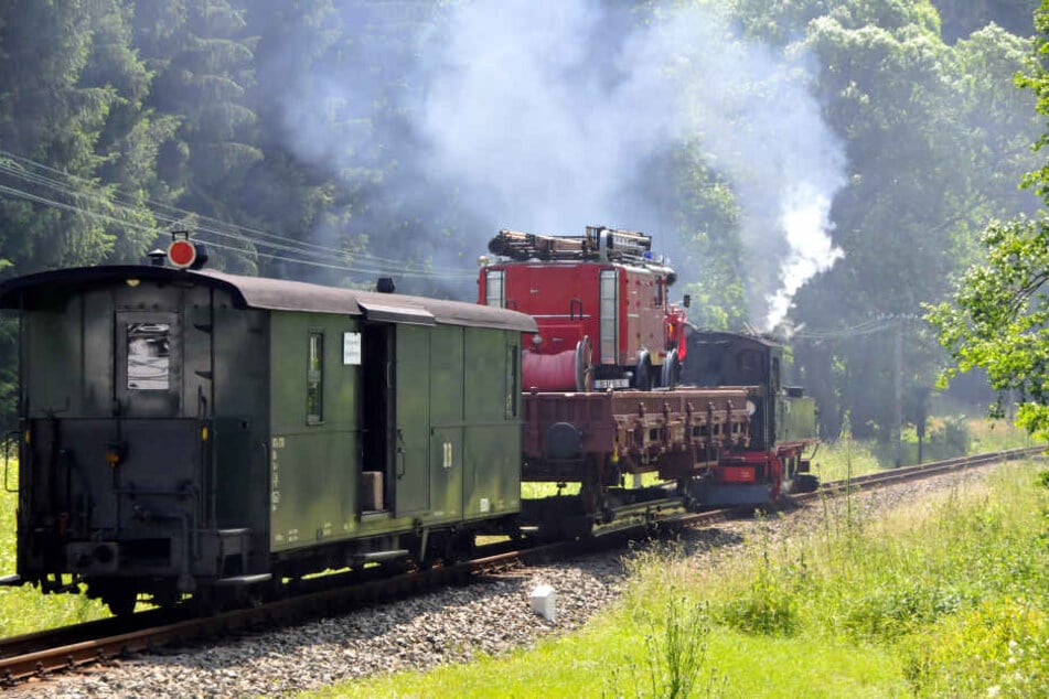 Güterzüge wie dieser prägten einst die Schmalspurbahn-Strecke.
