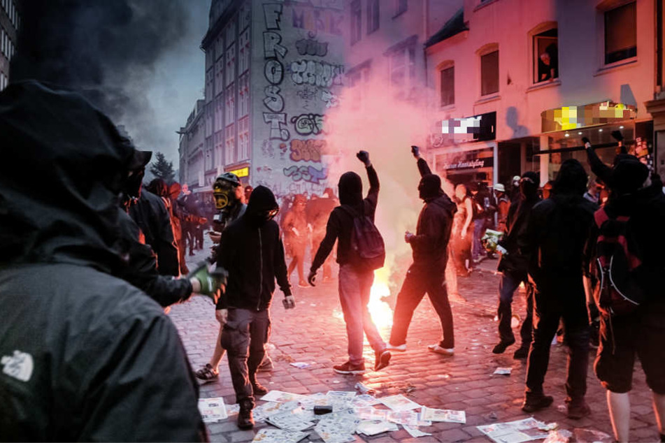 Vermummte randalierten anlässliche des G20-Gipfels in Hamburg.