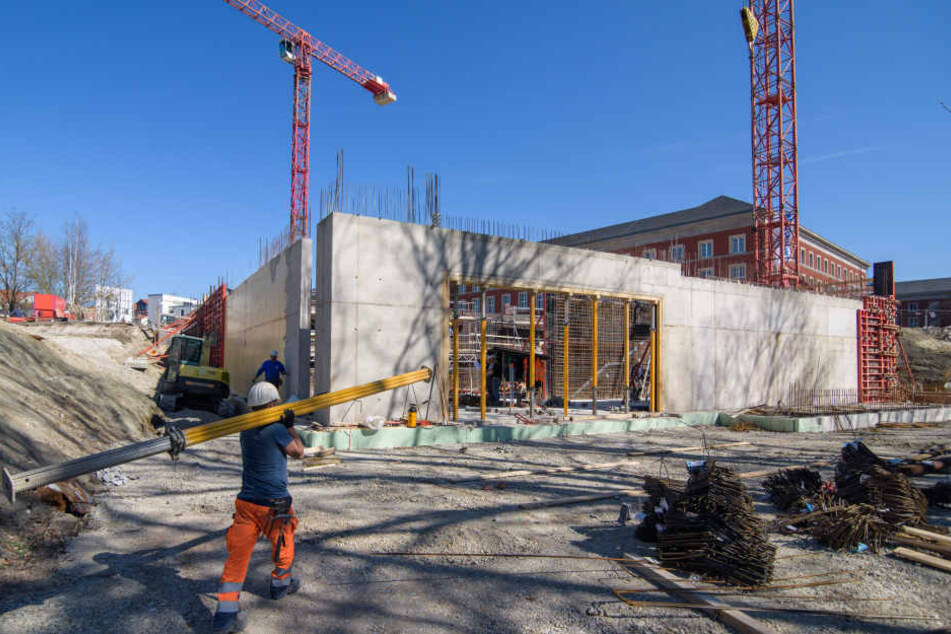 Die Baustelle für das neue Museum in Weimar.