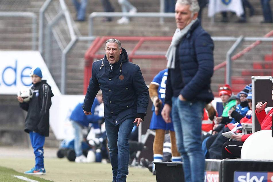Jürgen Kramny (45) versuchte gegen Ende der Partie seine Mannschaft noch einmal nach Vorne zu peitschen