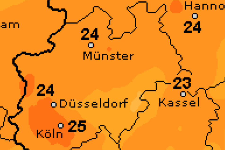 Am Freitag fallen die Temperaturen auf 24 Grad.