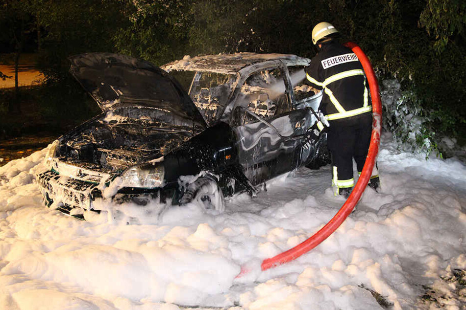 Die Feuerwehr konnte die Flammen zwar löschen, der Honda Civic allerdings war komplett dahin.