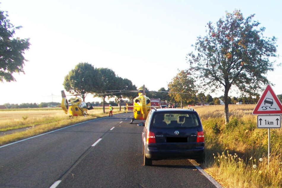 Drei Rettungshubschrauber flogen die schwer Verletzten ins Krankenhaus.
