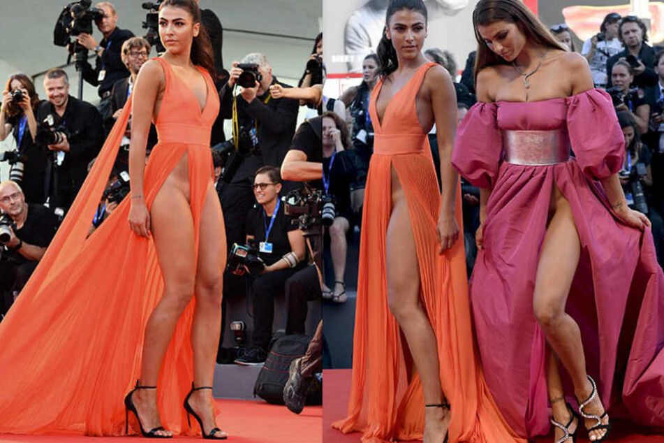 Waren die Topmodels Gulia Selemi (li.) und Dayane Mello wirklich unten ohne auf dem roten Teppich?