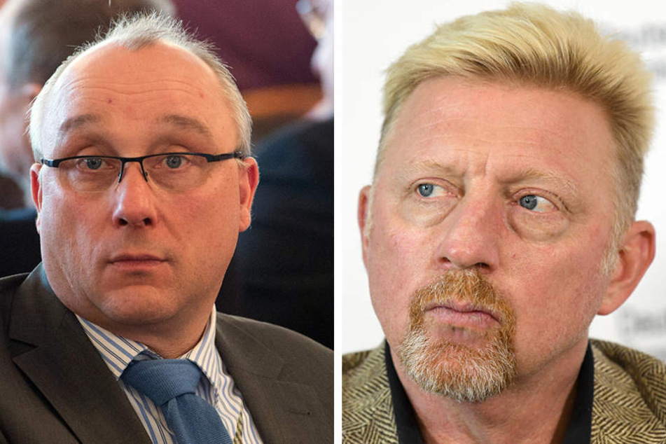 Boris Becker (r) reagiert bei Rassismus sehr emotional. So auch im Fall von Jens Maier (l), der seinen Sohn beleidigte.