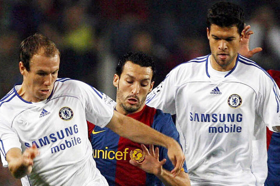 Arjen Robben (l.) spielte beim FC Chelsea erfolgreich mit Michael Ballack (r.) zusammen.