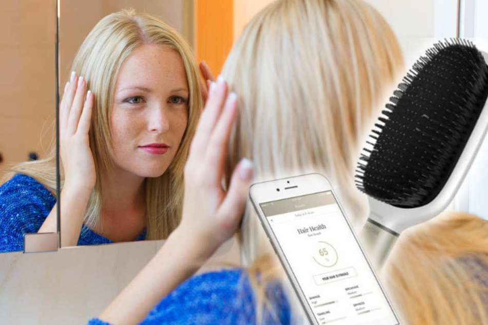 Die High-Tech-Bürste kann Haarbruch oder Spliss erkennen...