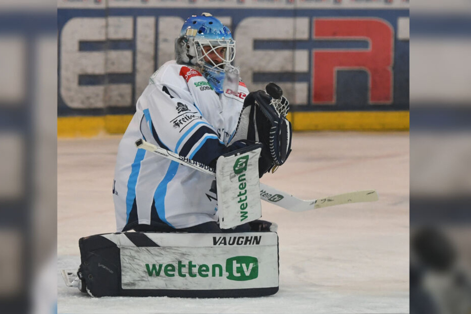 Der Eislöwe das Abends war Florian Proske. Dank seiner Paraden siegten die Dresdner. (Archivbild)