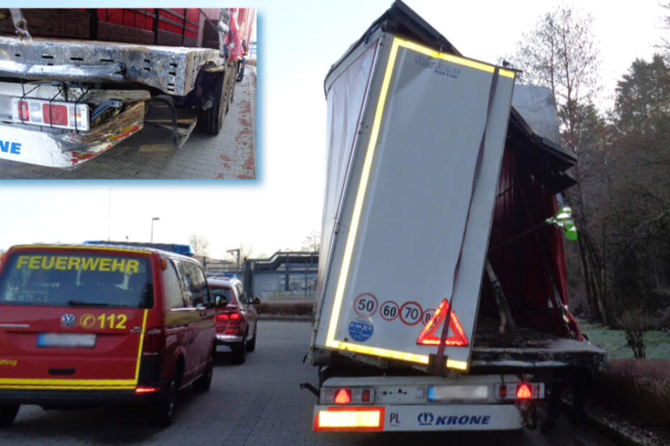 Mit diesem Auflieger wollte der Laster-Fahrer von Belgien nach Polen fahren.
