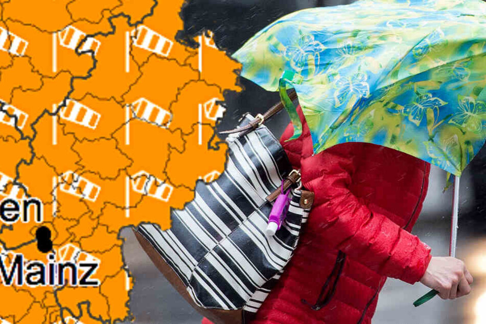 Am Sonntag muss in Hessen mit Regen und sogar mit orkanartigen Böen gerechnet werden.