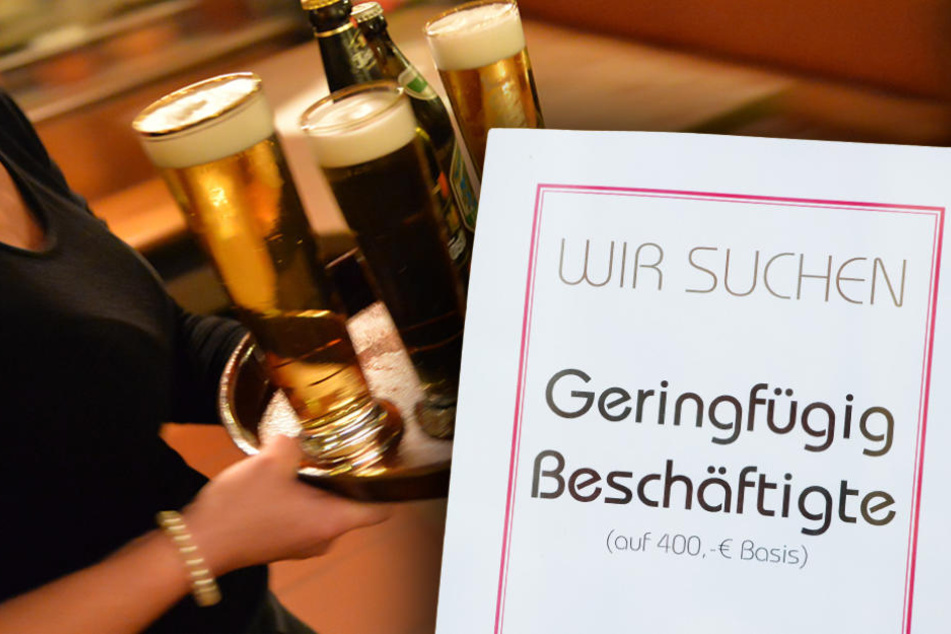 Vor allem in der Gastronomie verdienen sich viele Beschäftigte noch was dazu. (Bildmontage)