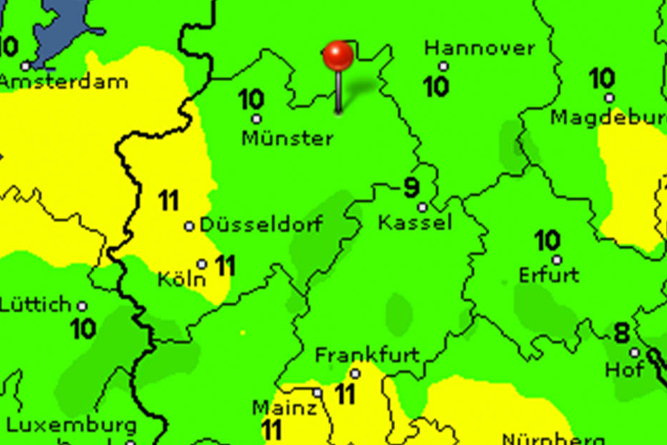 Die Temperaturen bleiben zwischen 7 und 10 Grad während der Woche.
