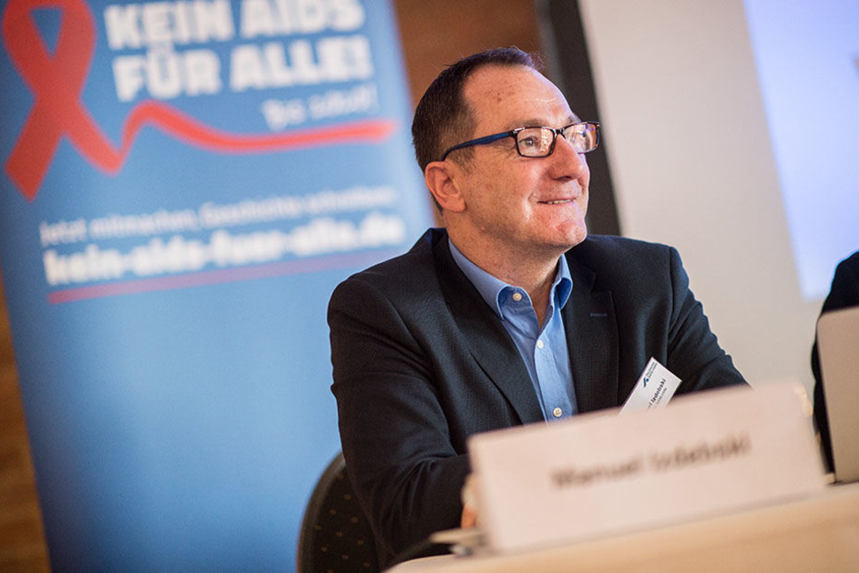 Manuel Izdebski, Geschäftsführer der Deutschen Aids Hilfe stellt die neue Kampagne in Berlin vor.