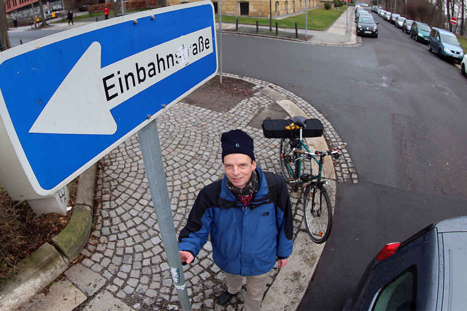 Ralph Sonntag vom ADFC setzt sich schon seit längerer Zeit für die Öffnung von Einbahnstraßen für Radfahrer ein.