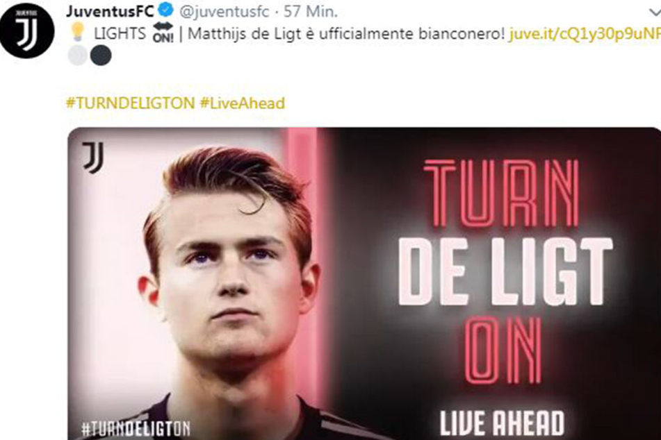 "Turn De Ligt on": Juventus Turin präsentiert stolz sein neues Abwehr-Juwel auf Twitter.