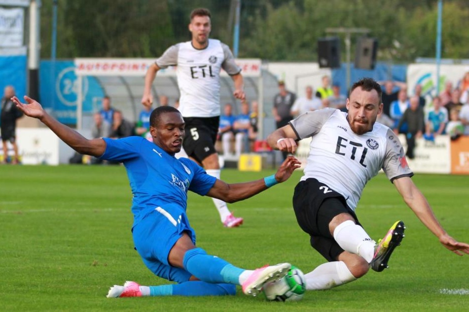 Umkämpftes Spiel in Nordhausen: Lok Leipzig hatte in Thüringen seine Problemchen.