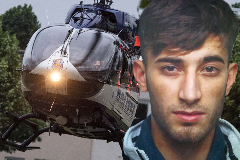 Mit diesem Polizeihubschrauber war Ali Bashar am Samstagabend in das Polizeipräsidium Westhessen gebracht worden.
