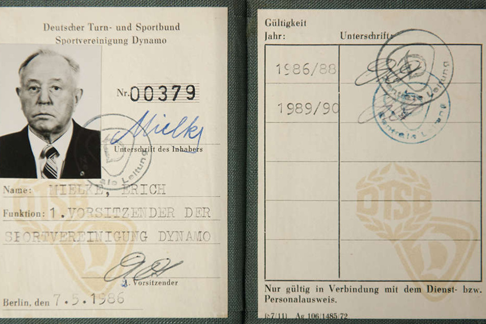 Mielkes Dynamo-Ausweis ist schon im Oktober geklaut worden.