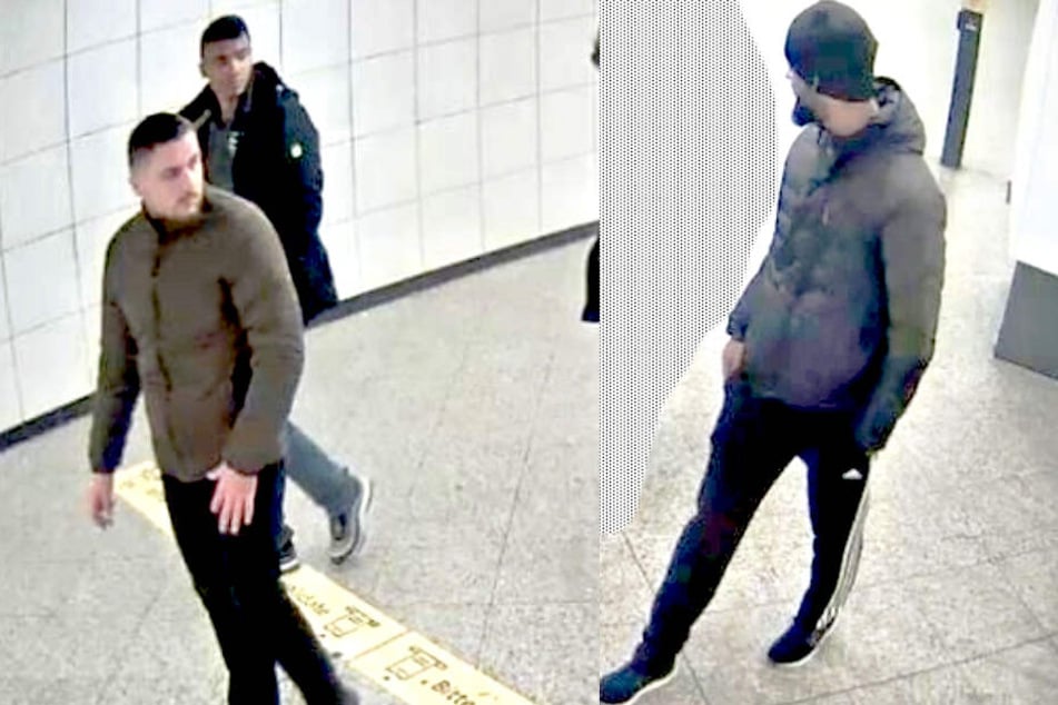 Das linke Bild zeigt einen Tatverdächtigen und seinen Begleiter, rechts ist einer der Haupttäter zu sehen.
