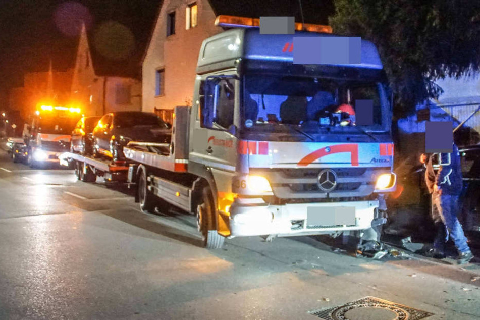 Hier war für den führerlosen Lkw Endstation.