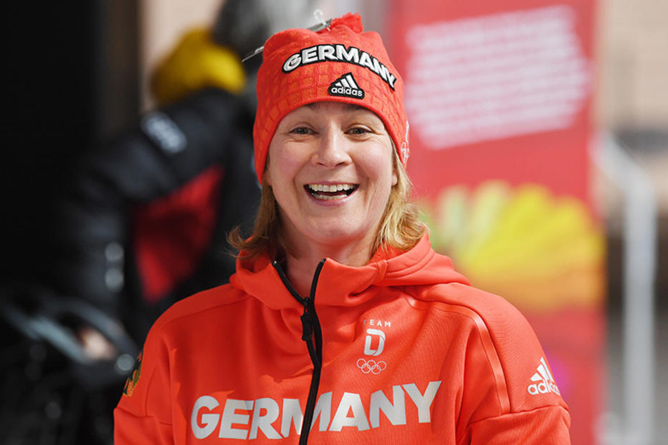 Eisschnellläuferin Claudia Pechstein bei den olympischen Winterspielen in Pyeongchang.
