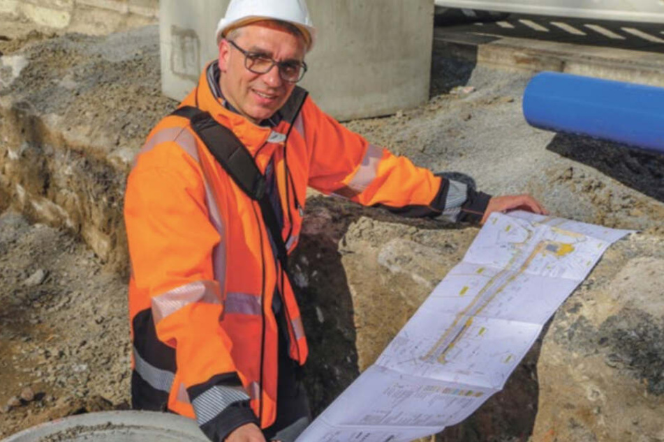 Torsten Zingel auf der Baustelle.