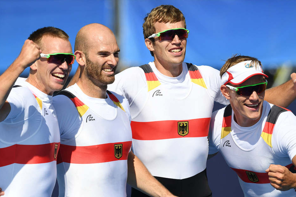 Die Goldjungs (v. l.): Hans Gruhne, Lauritz Schoof, Philipp Wende und Karl Schulze.