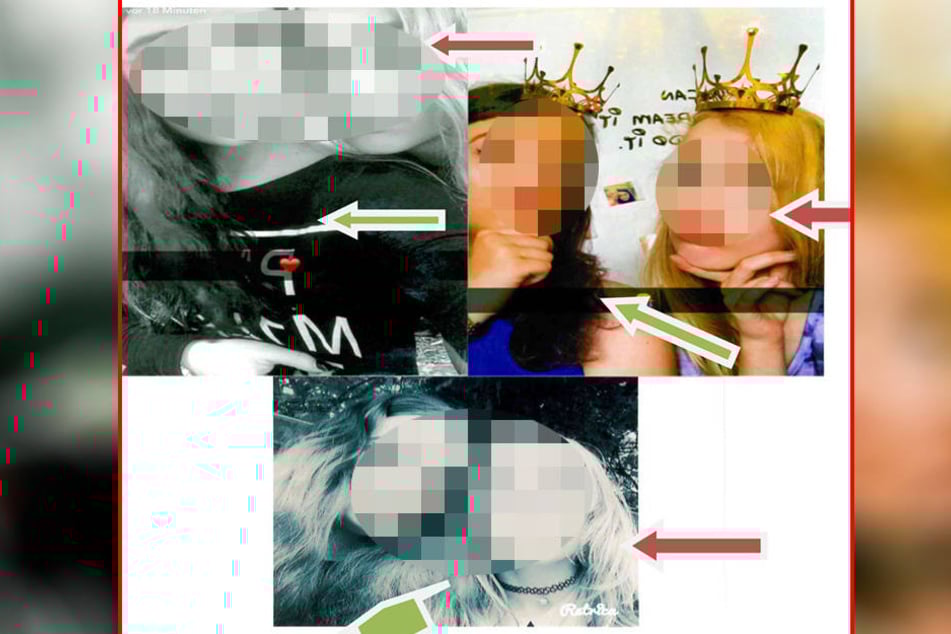 Wo sind Anna (roter Pfeil) und Annalena (grüner Pfeil)?