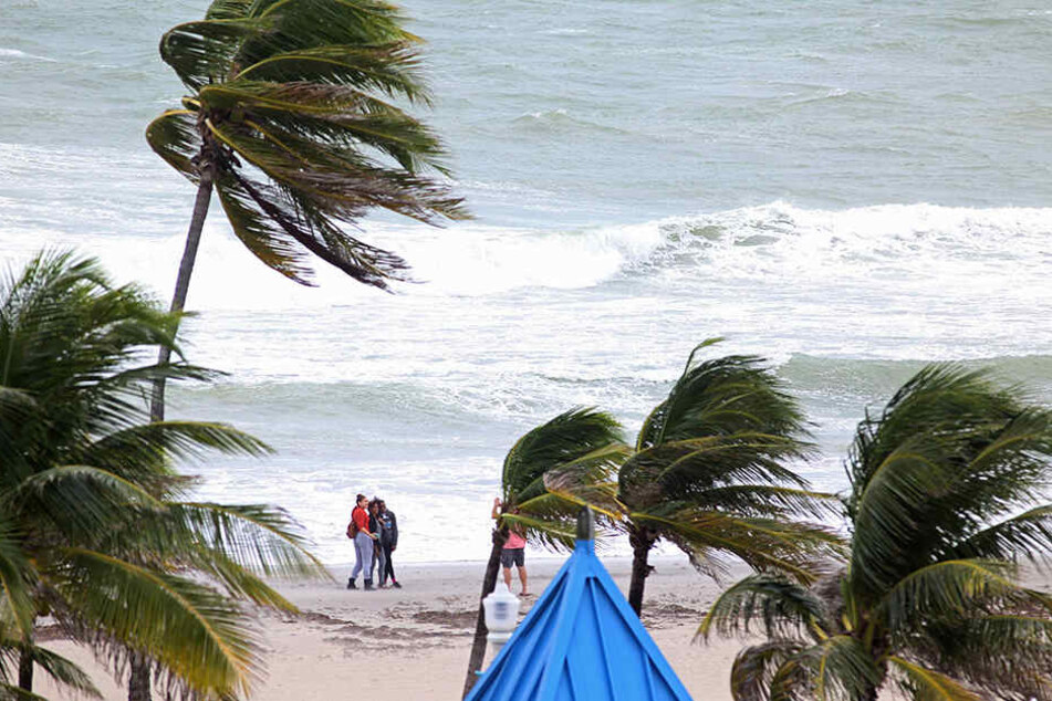 Die ersten Vorboten: Der schwere Hurrikan Matthew steuert Florida an.