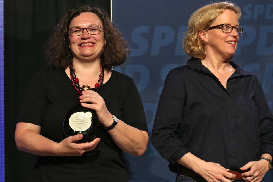Andrea Nahles (l) und Natascha Kohnen gaben kurz vor der Wahl nochmal alles.