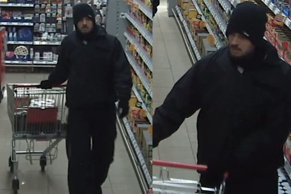 Täter 1 des Raubüberfalls in einem Supermarkt in Bukow.