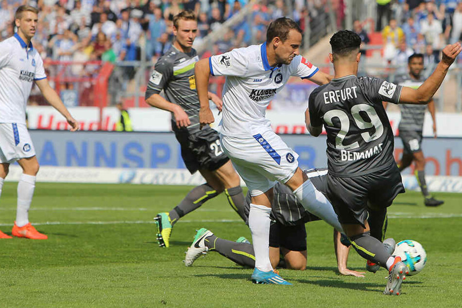 Nicht gerade ideal lief das Gastspiel bei Karlsruher SC.