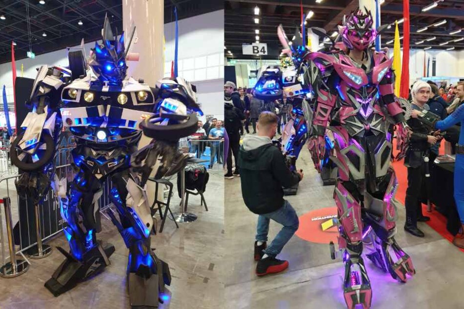 Andreas Bauer war in seinem überdimensionalen Transformers-Kostüm einer der Hingucker der Gamevention. (Fotomontage)