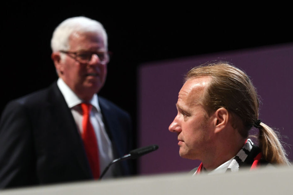 Stefan Müller-Römer (r.) wird Nachfolger von Ex-Präsident Werner Spinner im Vorstand des 1. FC Köln (Bild von der JHV 2018).