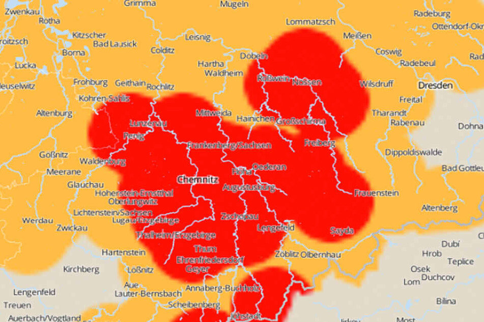 Für Teile von Sachsen gilt eine Unwetterwarnung.