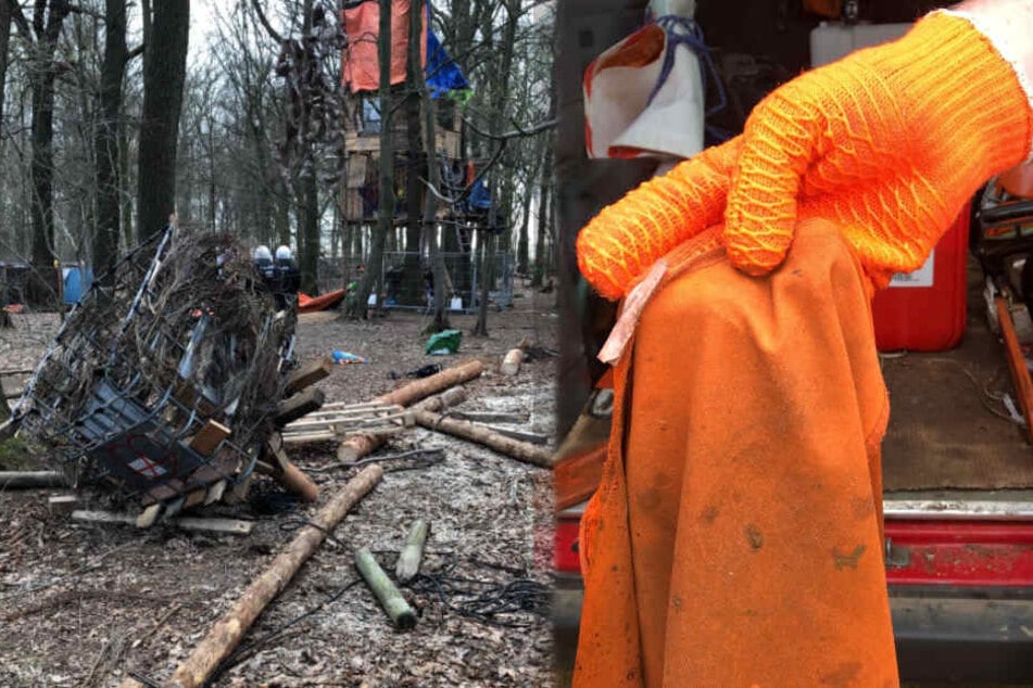 Die Bilder der Polizei Aachen vom Montagvormittag stammen aus dem Hambacher Forst.