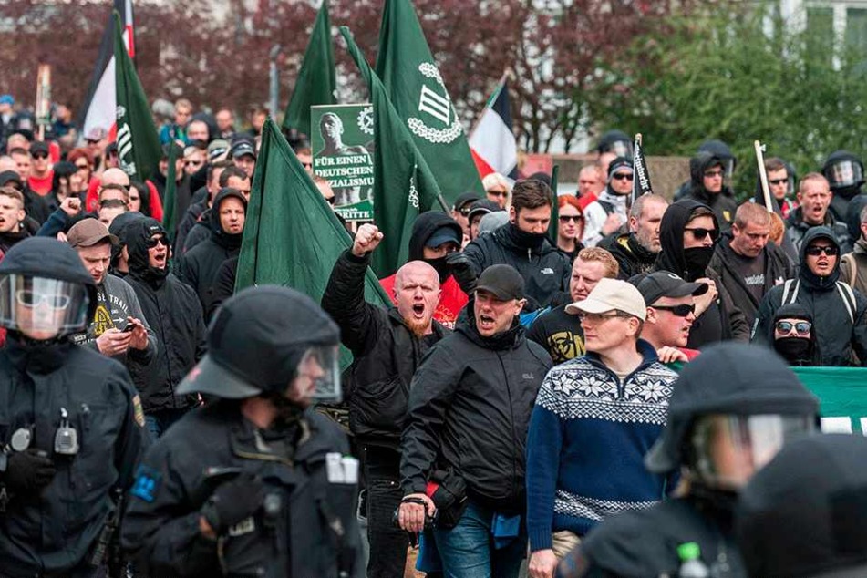 Schlecht für Sachsens Image: Rechte Aufmärsche wie hier in Plauen.