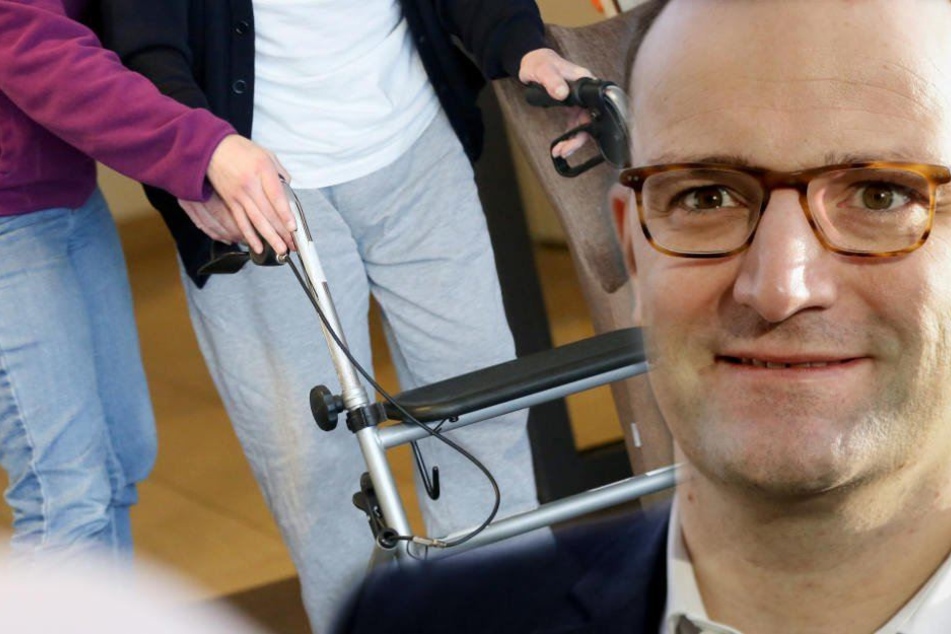 Bundesgesundheitsminister Jens Spahn (38, CDU) spricht plötzlich von einer Erhöhung der Pflegebeiträge von 0,5 Prozent. (Bildmontage)