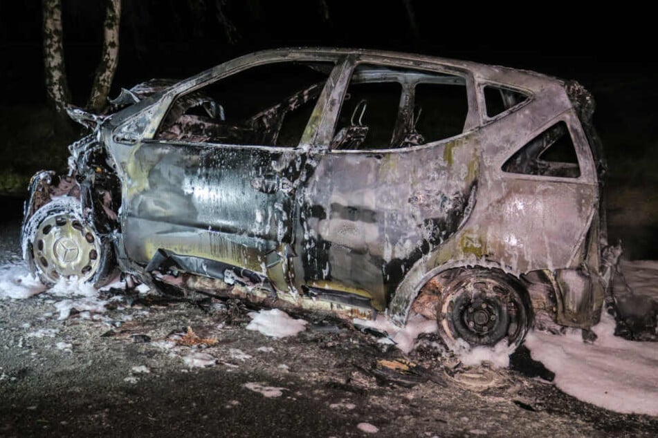 Die beiden Insassen konnten sich noch rechtzeitig aus dem Auto retten.