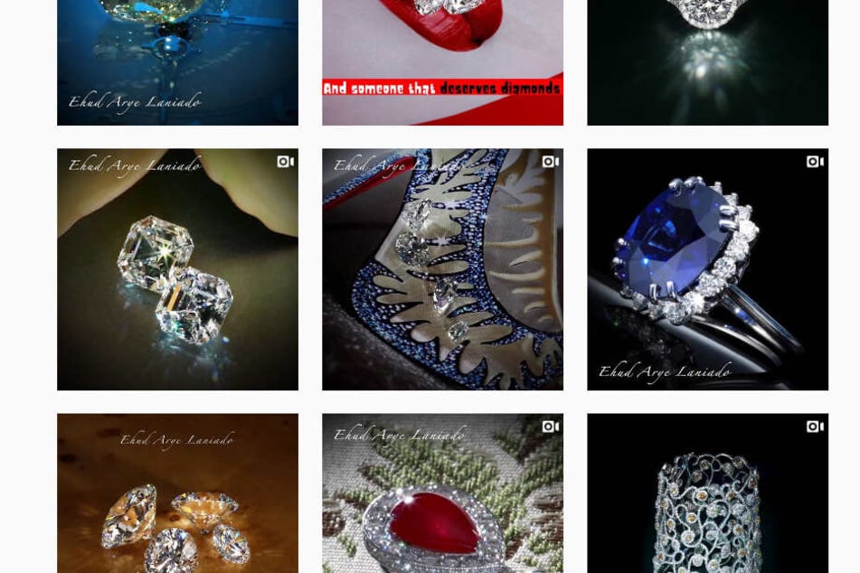 Ausschnitt aus seinem Instagram-Profil: Überall funkeln Diamanten...