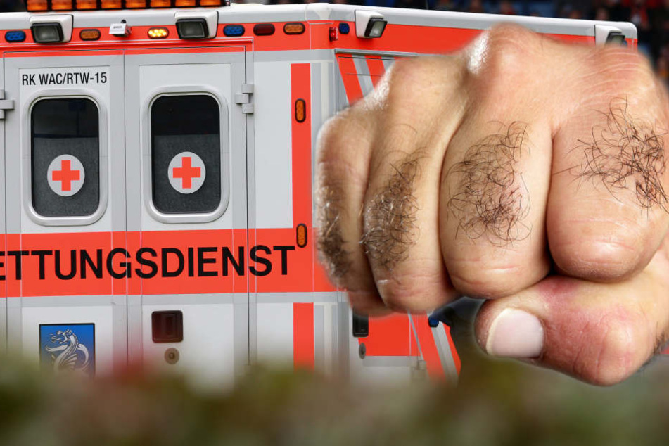 Der junge Mann wurde grundlos geschlagen und getreten. (Fotomontage/Symbolbild)