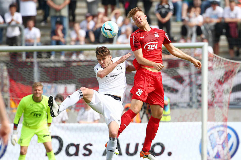 Per Kopf traf Sebastian Mai gegen Elversberg zum 1:1.