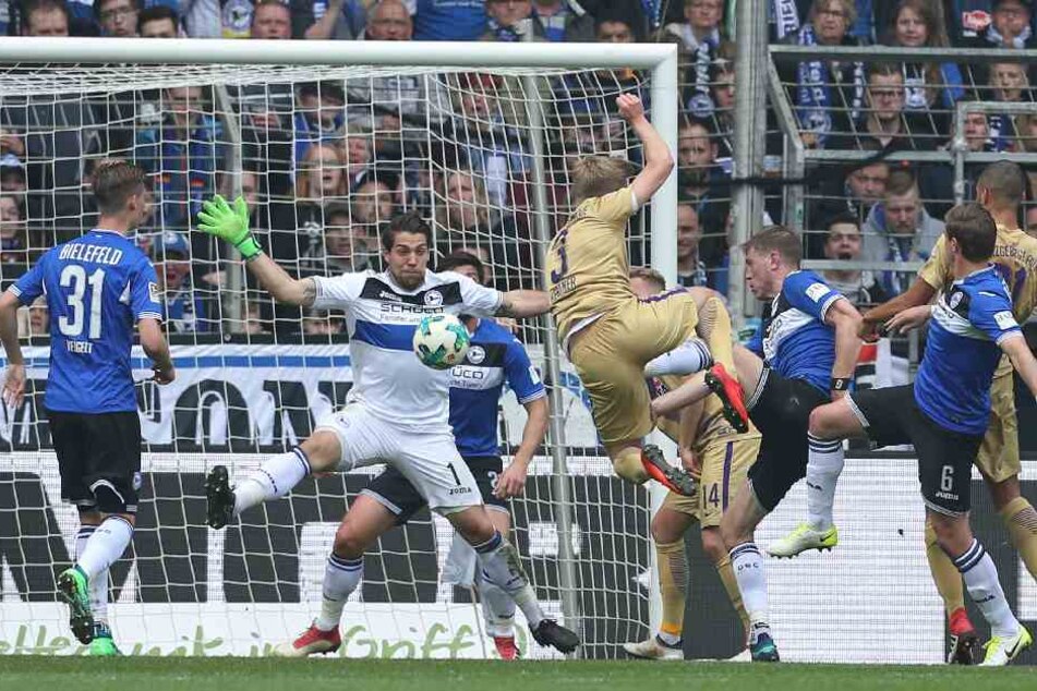 DSC-Keeper Stefan Ortega konnte hier einen Hochkaräter von Erzgebirge Aue vereiteln.